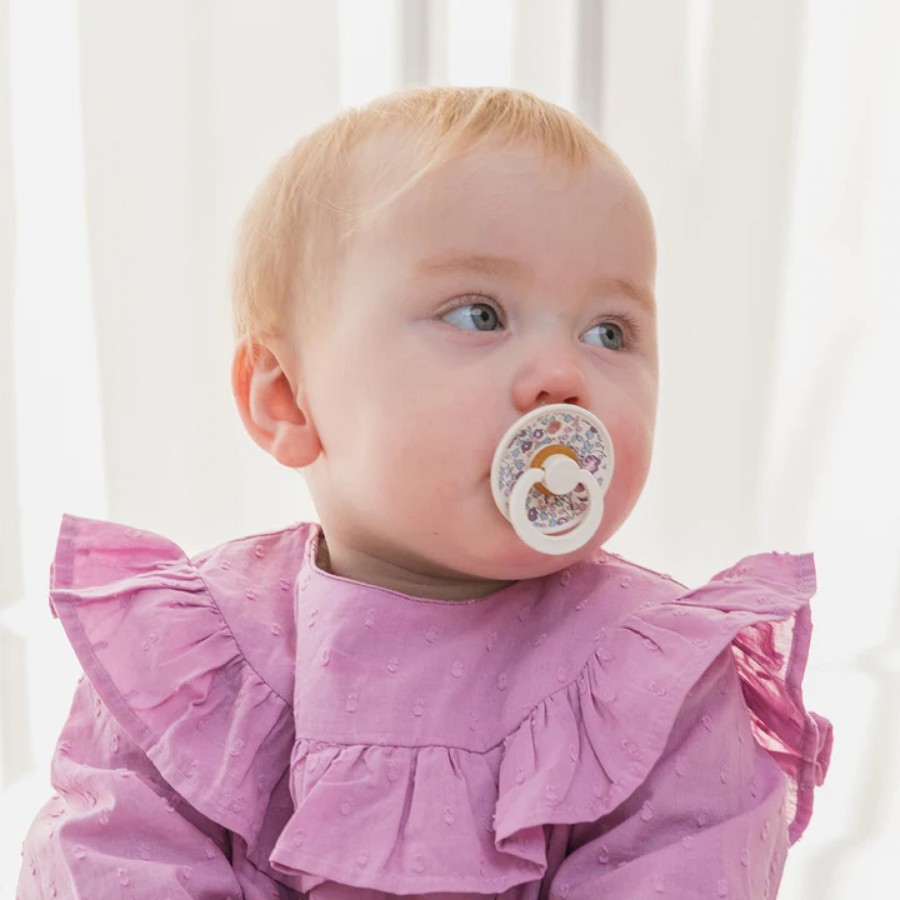 BIBS x Liberty De Lux Σετ Πιπίλες με Θηλή Σιλικόνης 2τμχ. Capel / Sage Mix 0-36 μηνών