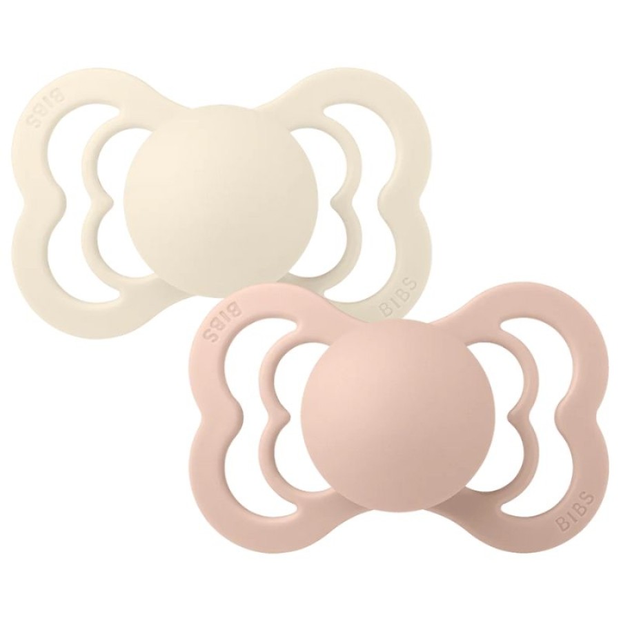 Bibs Πιπίλες Supreme από 100% Σιλικόνη Ivory - Blush 2τμχ. No2 6+ μηνών