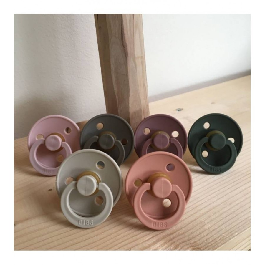 Πιπίλες Στρογγυλές Bibs Colour Dusky Luna / Deep Space από 100% Φυσικό Καουτσούκ 2τμχ. No1 0-6 μηνών