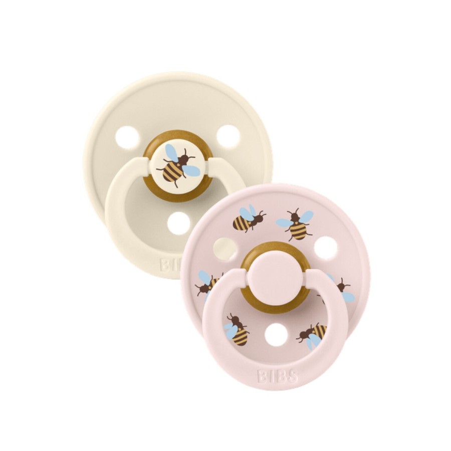 Bibs Πιπίλες Studio Colour Bumblebee Ivory Mix από 100% Φυσικό Καουτσούκ 2τμχ. No1 0+ μηνών