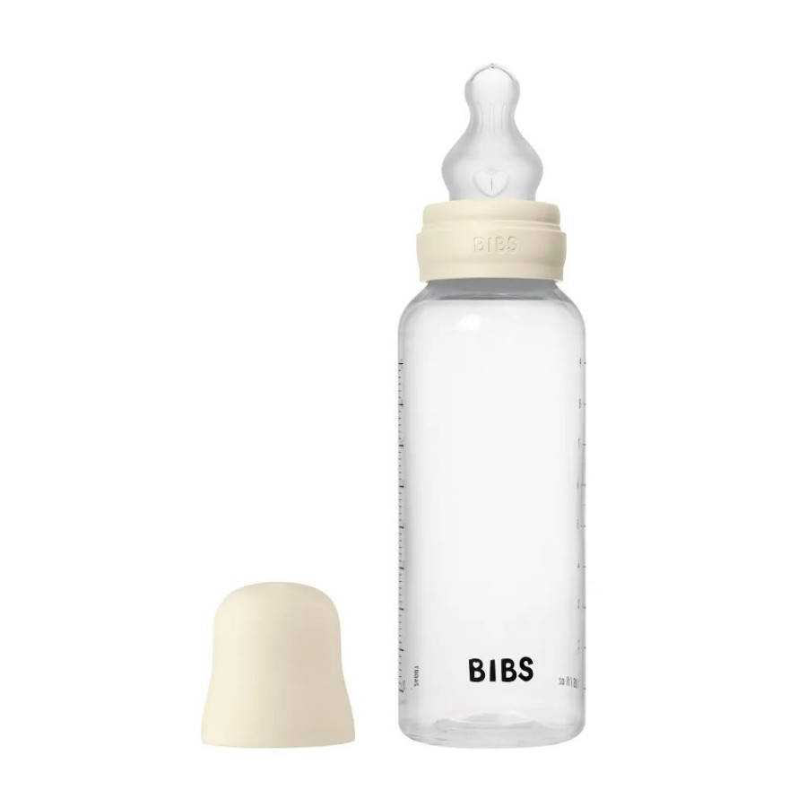 Bibs Σετ 2τμχ Πλαστικά Μπιμπερό 150ml / 270ml με Θηλές Σιλικόνης Ivory