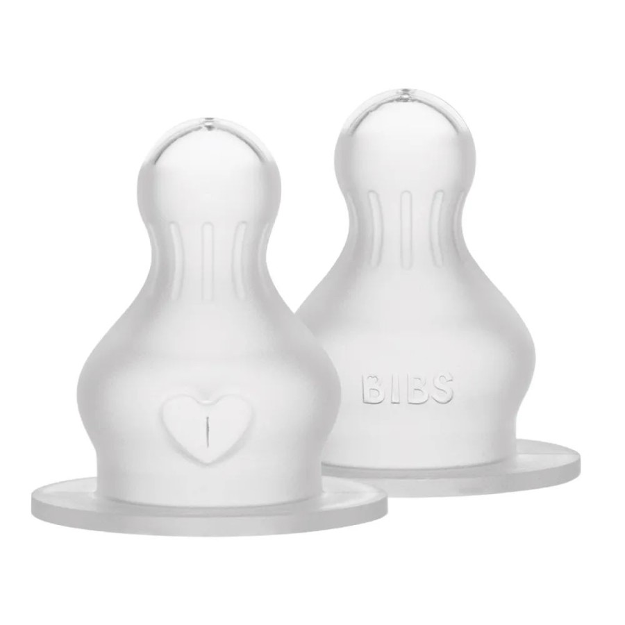 Bibs Σετ 2τμχ Πλαστικά Μπιμπερό 150ml / 270ml με Θηλές Σιλικόνης Ivory