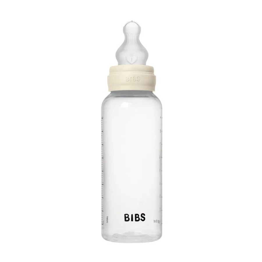 Bibs Σετ 2τμχ Πλαστικά Μπιμπερό 150ml / 270ml με Θηλές Σιλικόνης Ivory