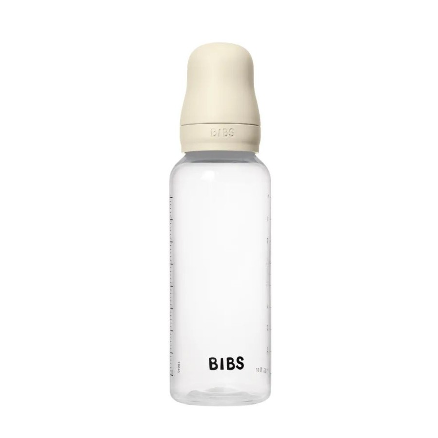 Bibs Σετ 2τμχ Πλαστικά Μπιμπερό 150ml / 270ml με Θηλές Σιλικόνης Ivory