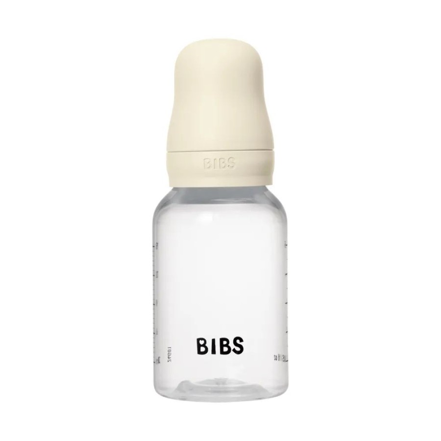Bibs Σετ 2τμχ Πλαστικά Μπιμπερό 150ml / 270ml με Θηλές Σιλικόνης Ivory