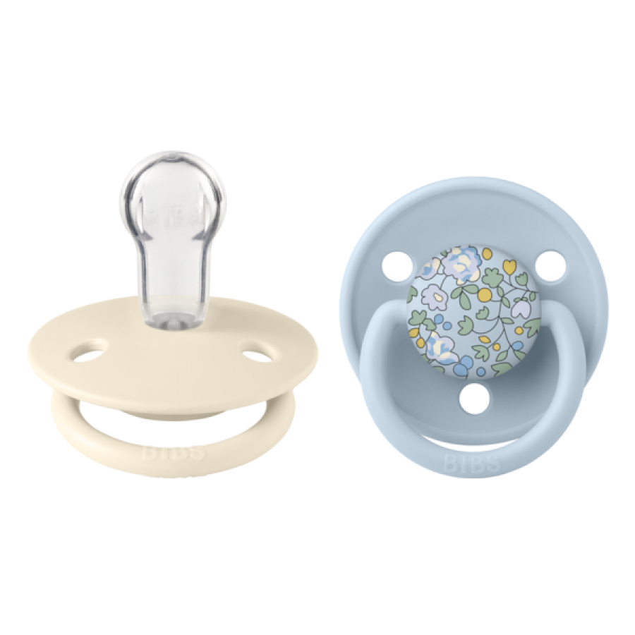 BIBS x Liberty De Lux Σετ Πιπίλες με Θηλή Σιλικόνης 2τμχ. Eloise Baby Blue Mix 0-36 μηνών