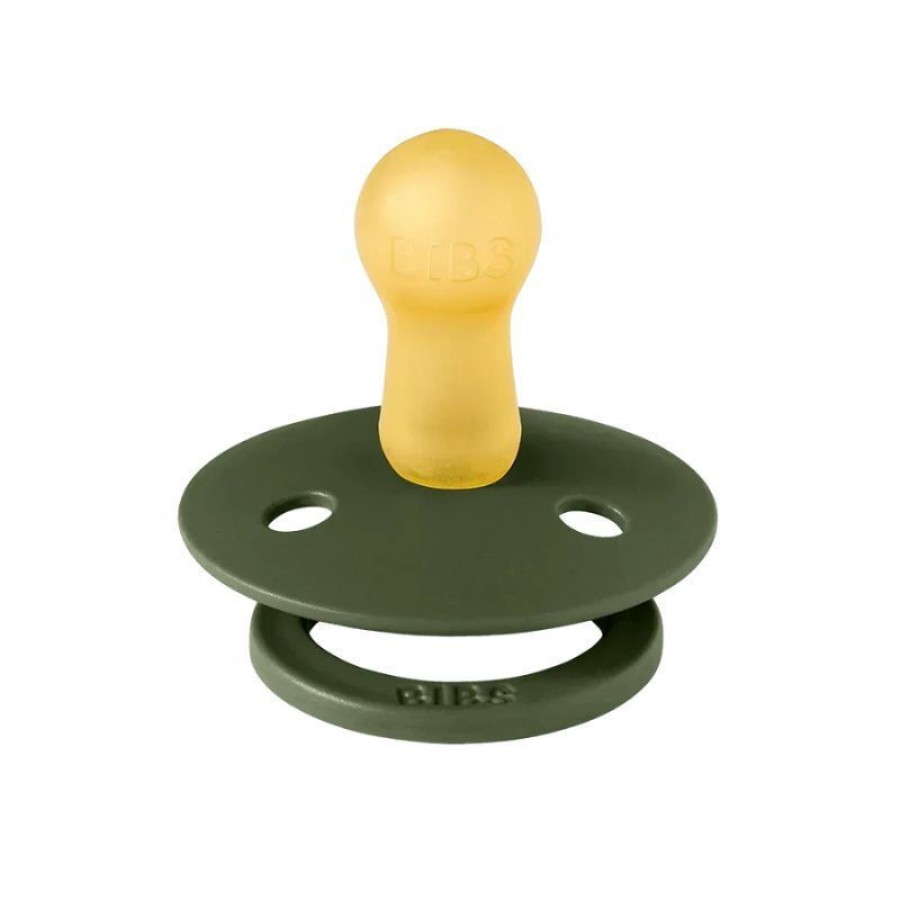 Bibs Πιπίλες Colour Holiday Leaf Sage/Hunter Green από 100% Φυσικό Καουτσούκ 2τμχ. No1 0+ μηνών