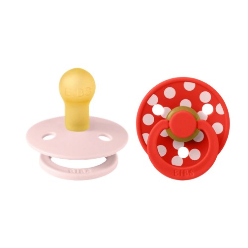 Πιπίλες Στρογγυλές Bibs Studio Collection Polka Dot Candy Apple/Blossom από 100% Φυσικό Καουτσούκ 2τμχ. No3 18+ μηνών