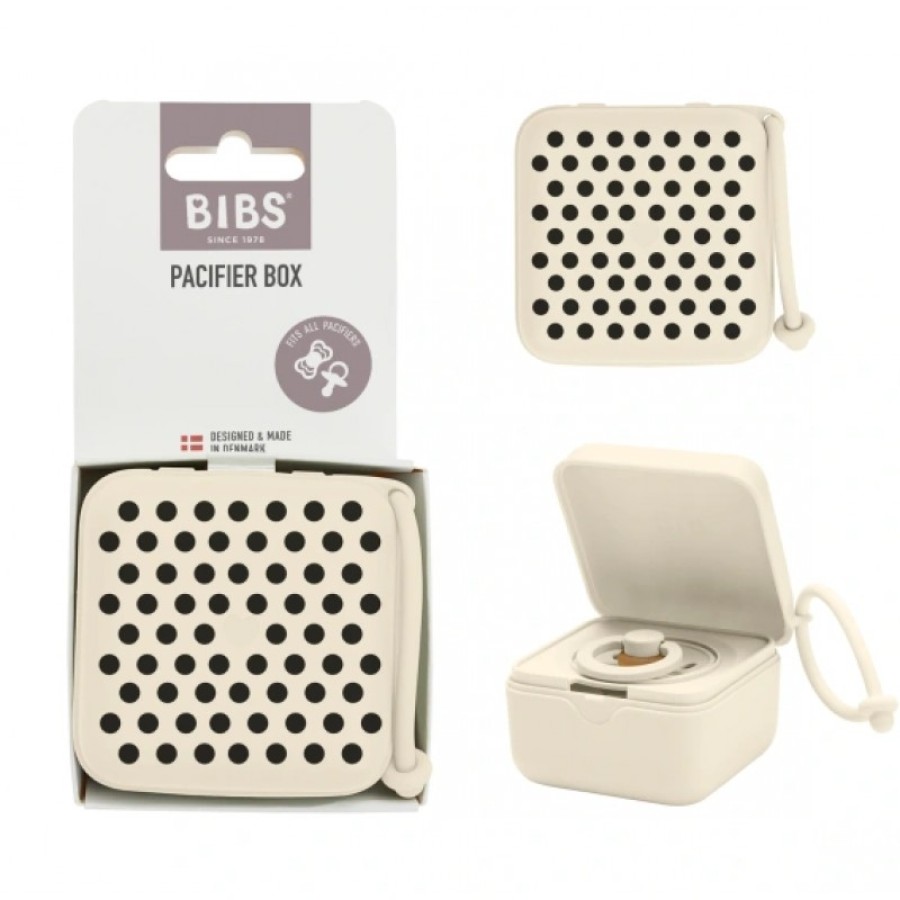 Θήκη για 3 Πιπίλες Bibs Studio Polka Ivory Black