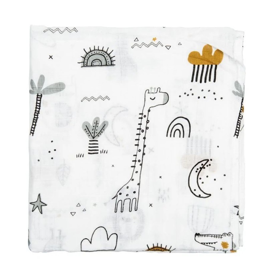 Bimbidreams Πάνα Μουσελίνα Bamboo Jungle 120x120εκ.