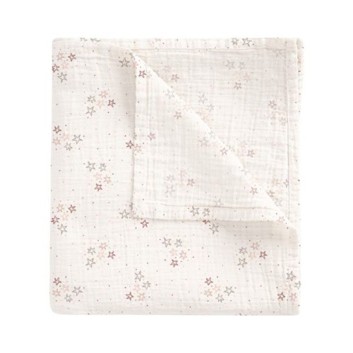 Bimbidreams Πάνα Μουσελίνα Bamboo Stars Pink 120x120εκ.