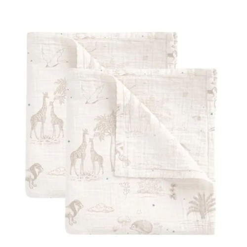 Bimbidreams Σετ 2 Πάνες Αγκαλιάς Bamboo Noe 60x60εκ.