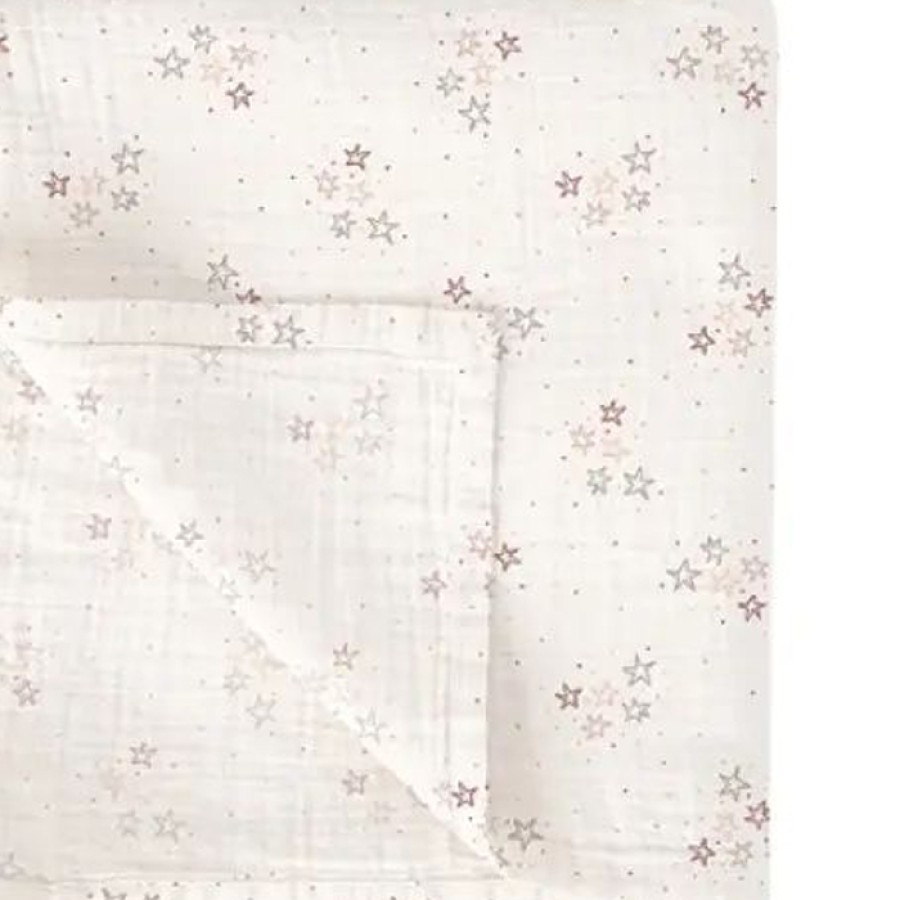 Bimbidreams Σετ 2 Πάνες Αγκαλιάς Bamboo Stars Pink 60x60εκ.