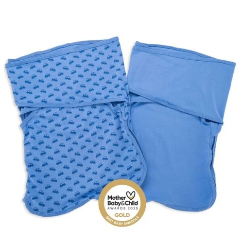 BabyBliss Υπνόσακος/Κουβέρτα Φασκιώματος BlissSnug Blue Cars / Blue Σετ 2τμχ.