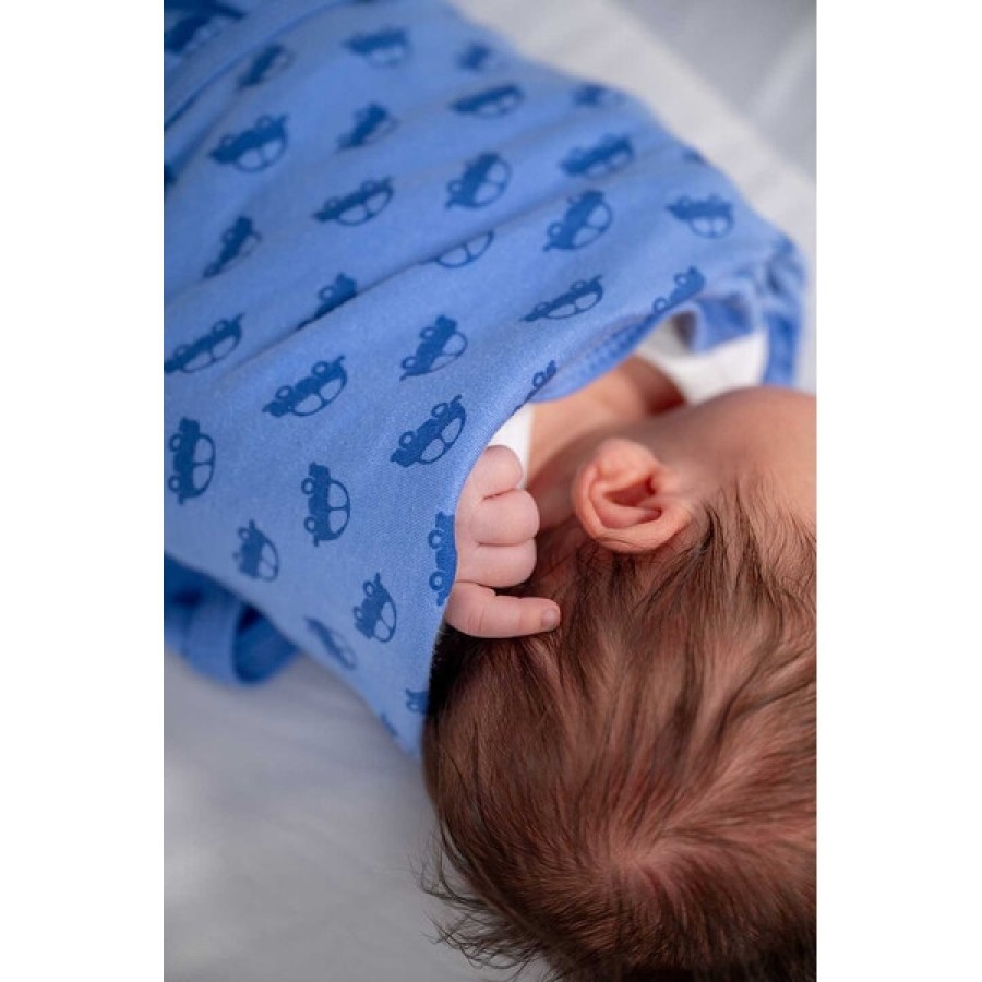 BabyBliss Υπνόσακος/Κουβέρτα Φασκιώματος BlissSnug Blue Cars / Blue Σετ 2τμχ.