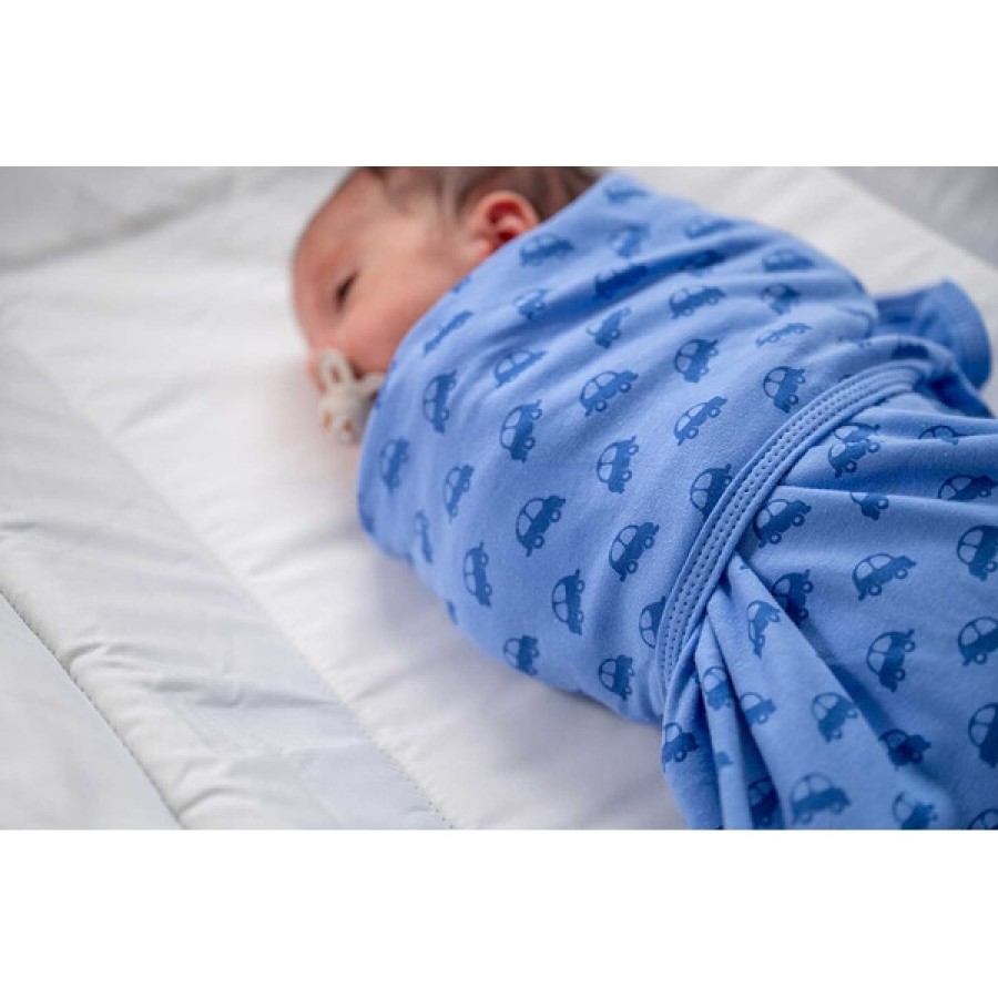 BabyBliss Υπνόσακος/Κουβέρτα Φασκιώματος BlissSnug Blue Cars / Blue Σετ 2τμχ.