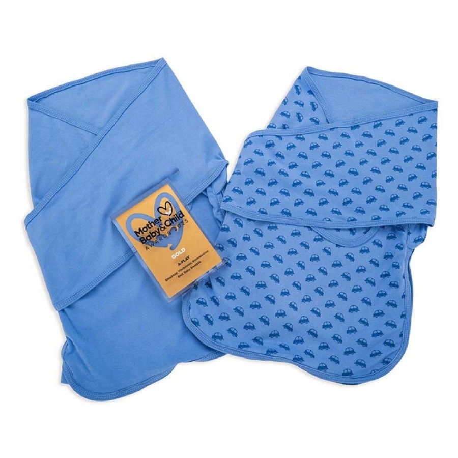 BabyBliss Υπνόσακος/Κουβέρτα Φασκιώματος BlissSnug Blue Cars / Blue Σετ 2τμχ.
