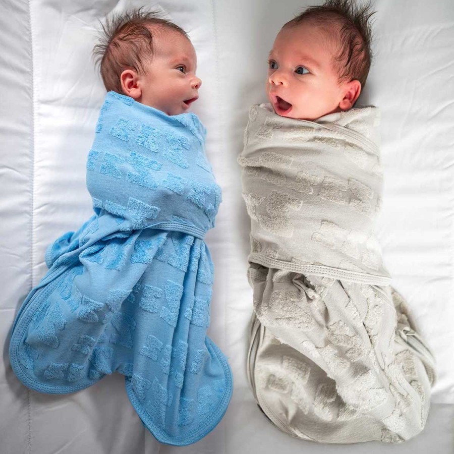 BabyBliss Υπνόσακος/Κουβέρτα Φασκιώματος BlissSnug Σιέλ / Γκρι Σετ 2τμχ.