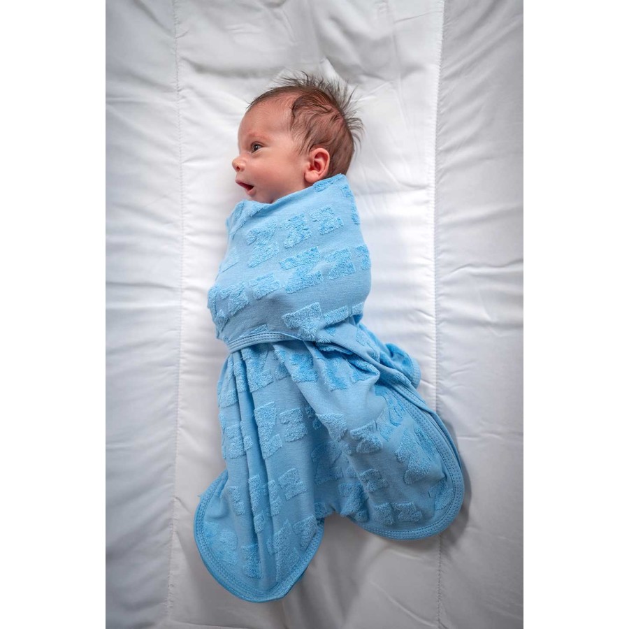 BabyBliss Υπνόσακος/Κουβέρτα Φασκιώματος BlissSnug Σιέλ / Γκρι Σετ 2τμχ.