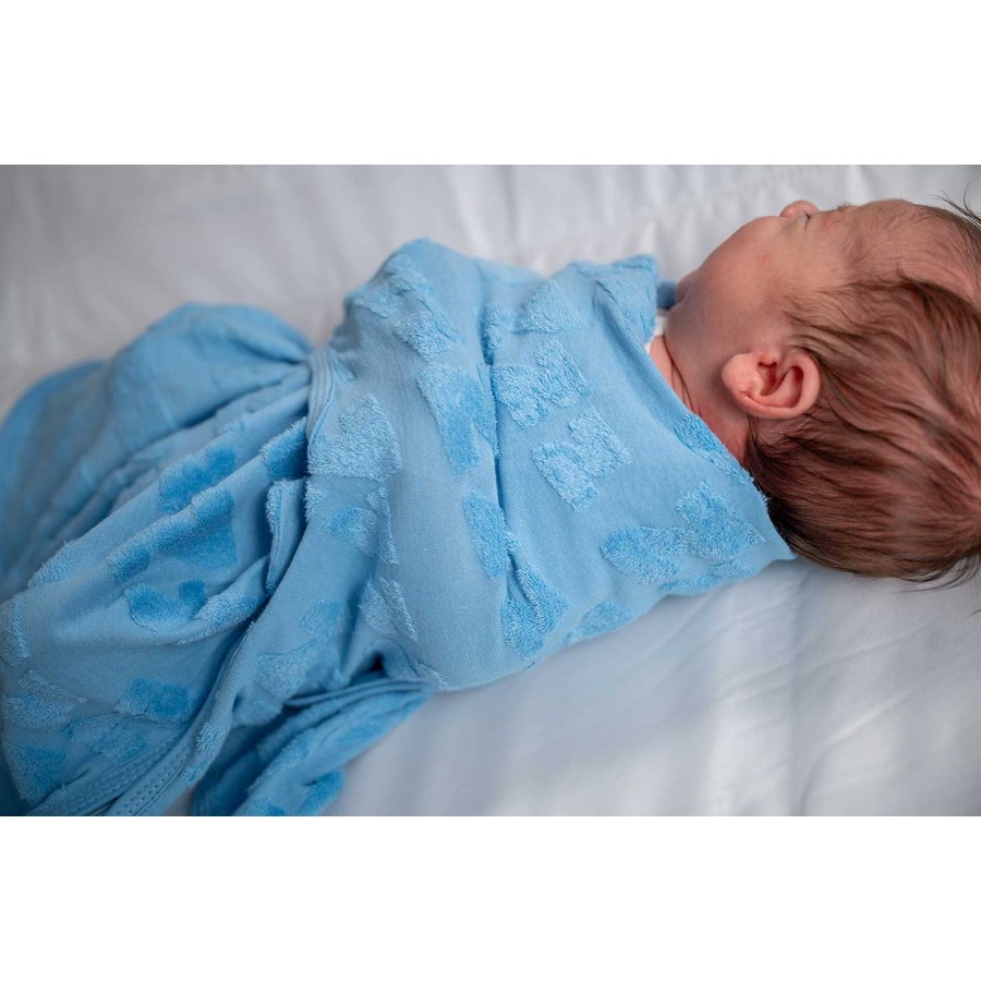 BabyBliss Υπνόσακος/Κουβέρτα Φασκιώματος BlissSnug Σιέλ / Γκρι Σετ 2τμχ.