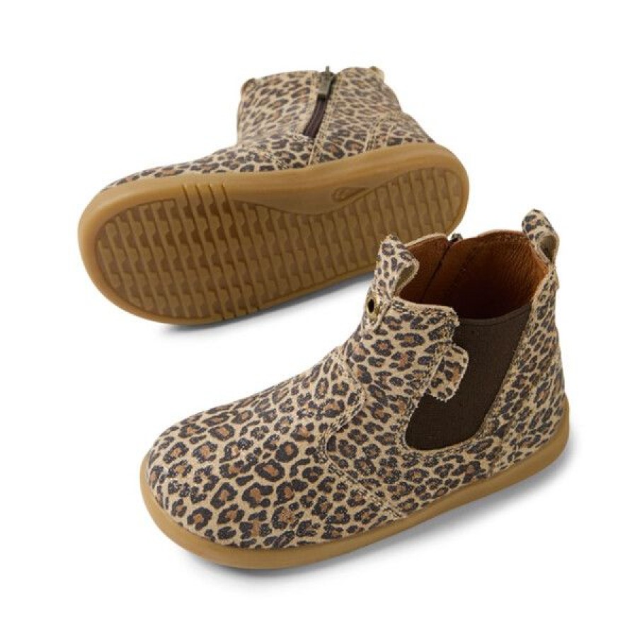 Bobux Παιδικά Δερμάτινα Μποτάκια Step Up Jodphur Boot Leopard Shimmer