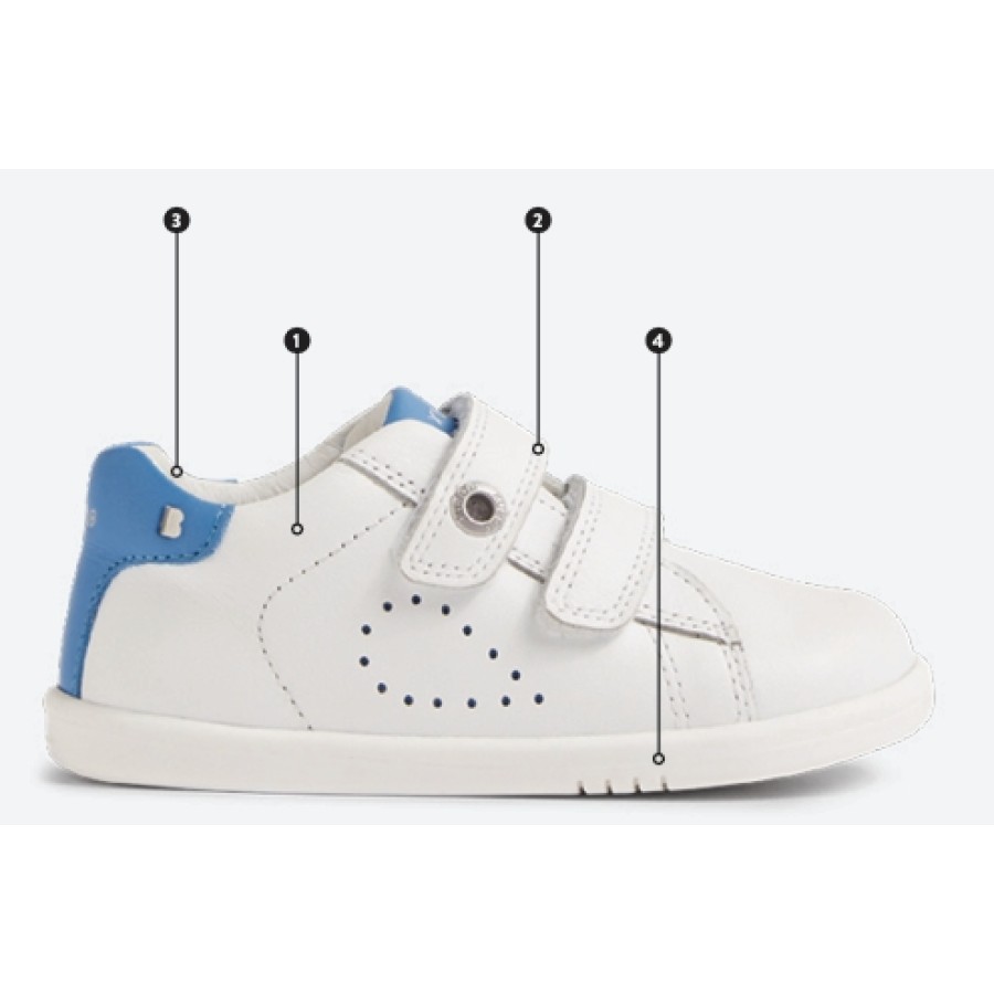 Παιδικά Δερμάτινα Sneakers Bobux iWalk Maverick White-Navy