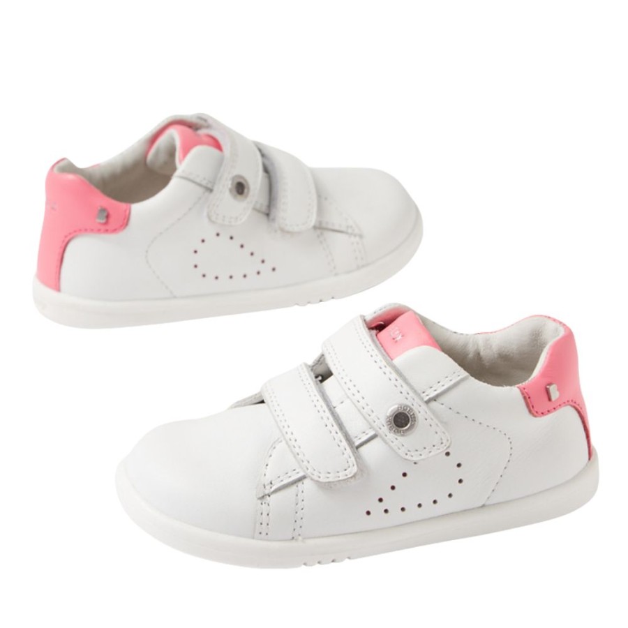 Παιδικά Δερμάτινα Sneakers Bobux iWalk Maverick White-Pink Lemonade
