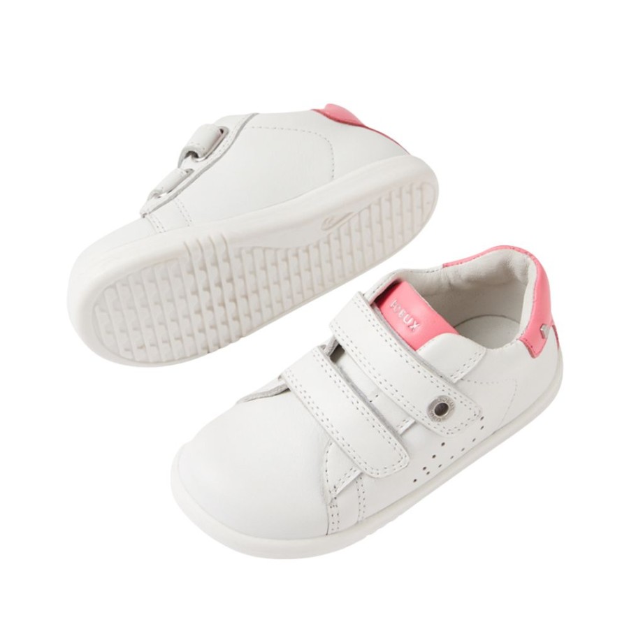Παιδικά Δερμάτινα Sneakers Bobux iWalk Maverick White-Pink Lemonade