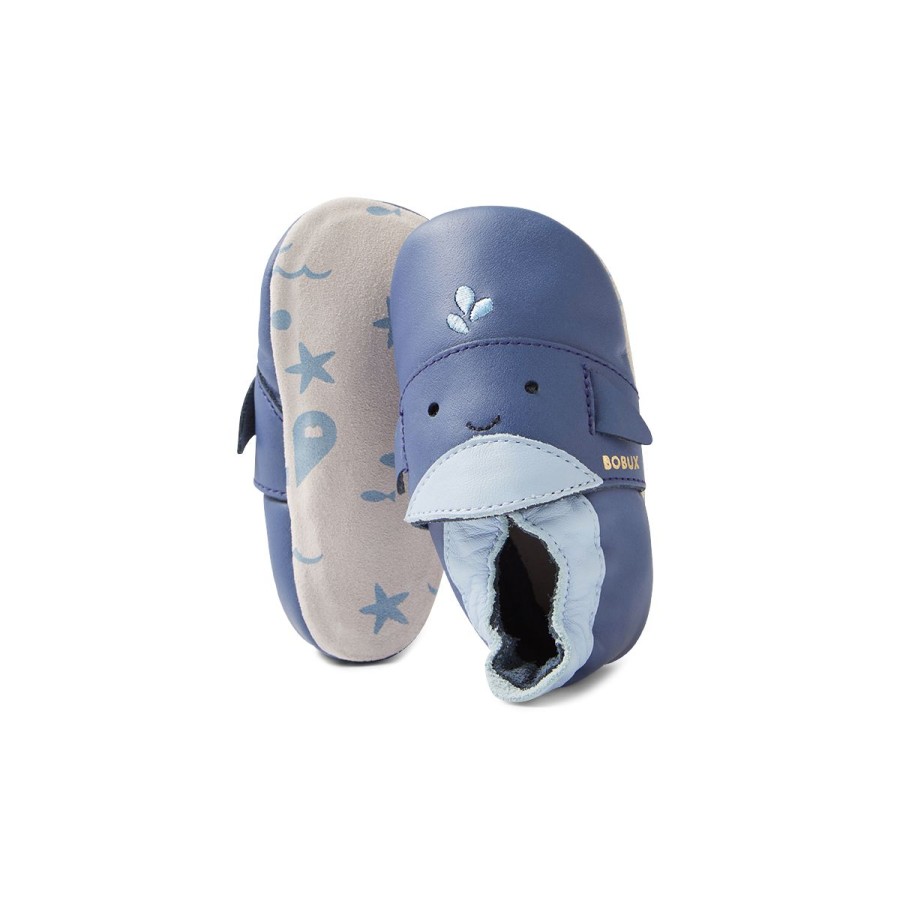 Bobux Ανατομικά Βρεφικά Παπούτσια Soft Sole Whale Blue Indigo