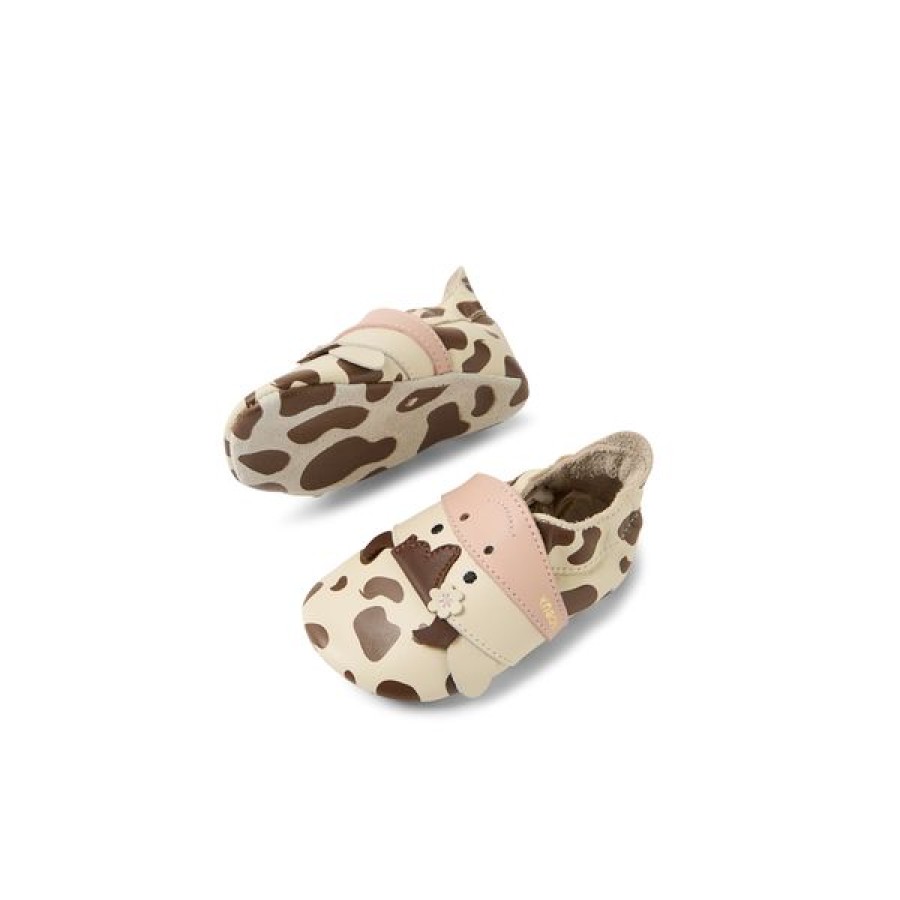 Bobux Ανατομικά Βρεφικά Παπούτσια Soft Sole Mooley Cow-White Swan-Black Coffee