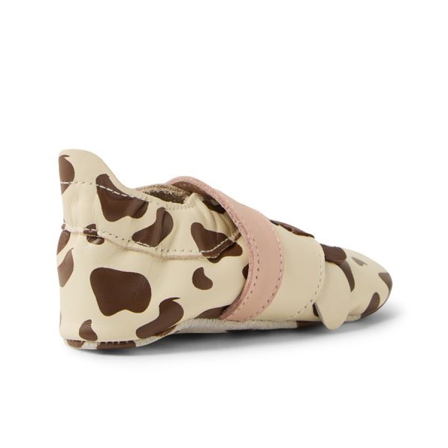 Bobux Ανατομικά Βρεφικά Παπούτσια Soft Sole Mooley Cow-White Swan-Black Coffee