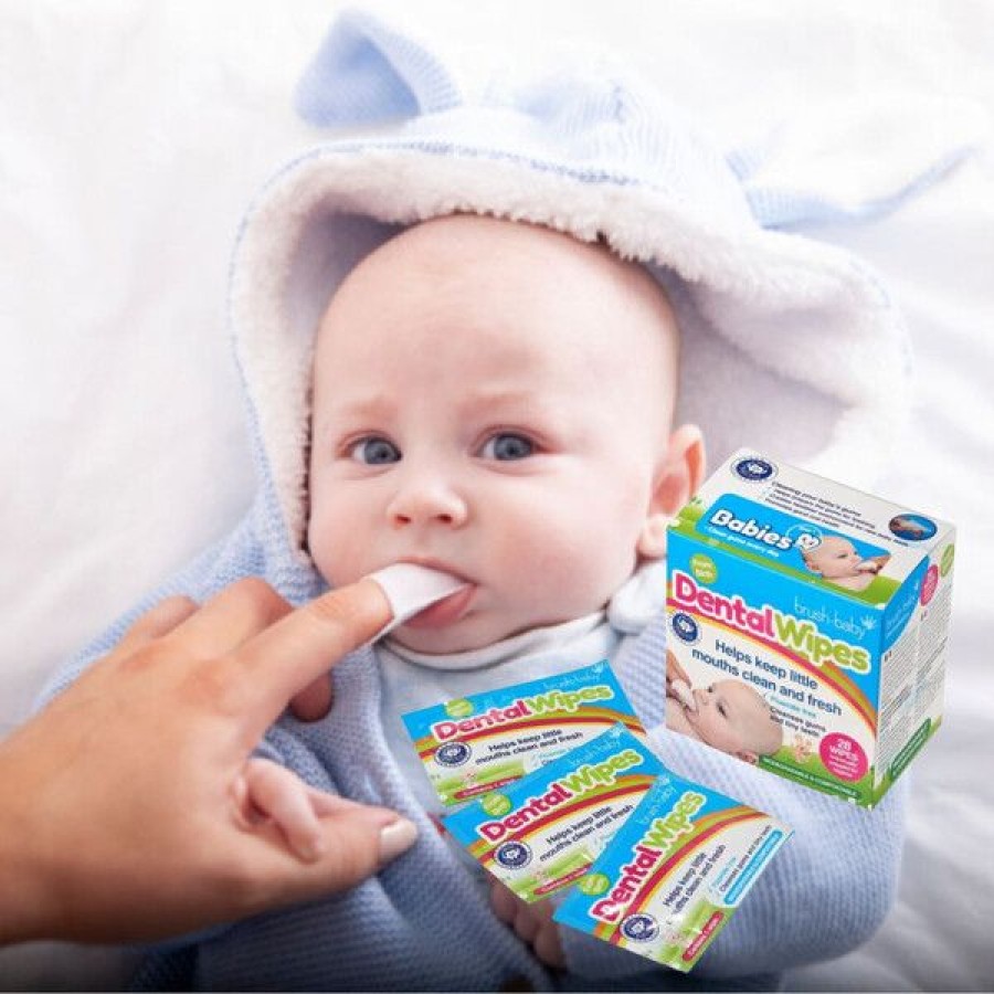 Brush-Baby Denta Wipes Βρεφικά Μαντηλάκια Φροντίδας Ούλων 0+