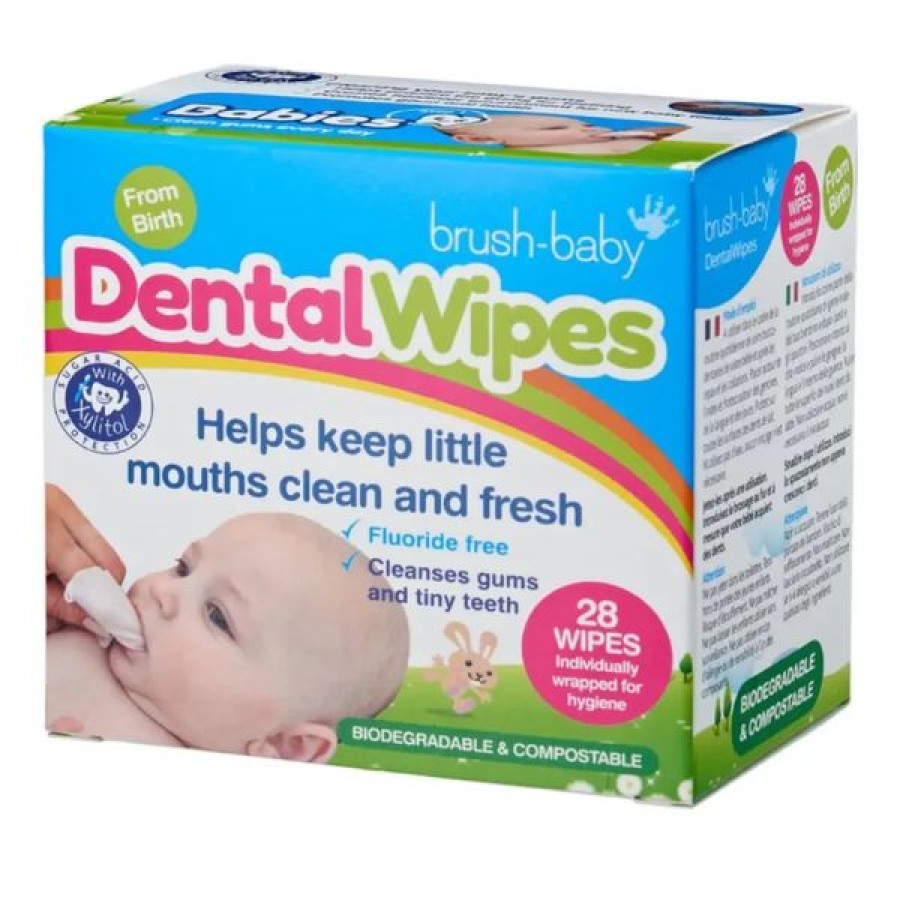 Brush-Baby Denta Wipes Βρεφικά Μαντηλάκια Φροντίδας Ούλων 0+