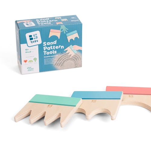 BS Toys Παιδικά Ξύλινα Εργαλεία Σχεδίασης Στην Άμμο