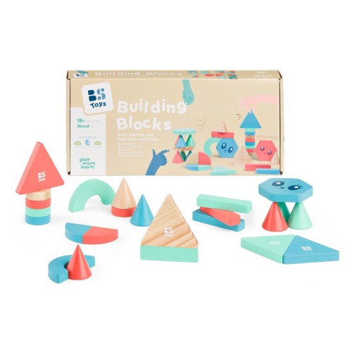 BS Toys Παιδικό Σετ με Ξύλινα Τουβλάκια