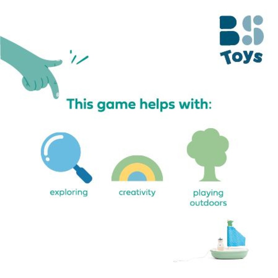 BS Toys Ξύλινο Ιστιοφόρο με Κορδόνι