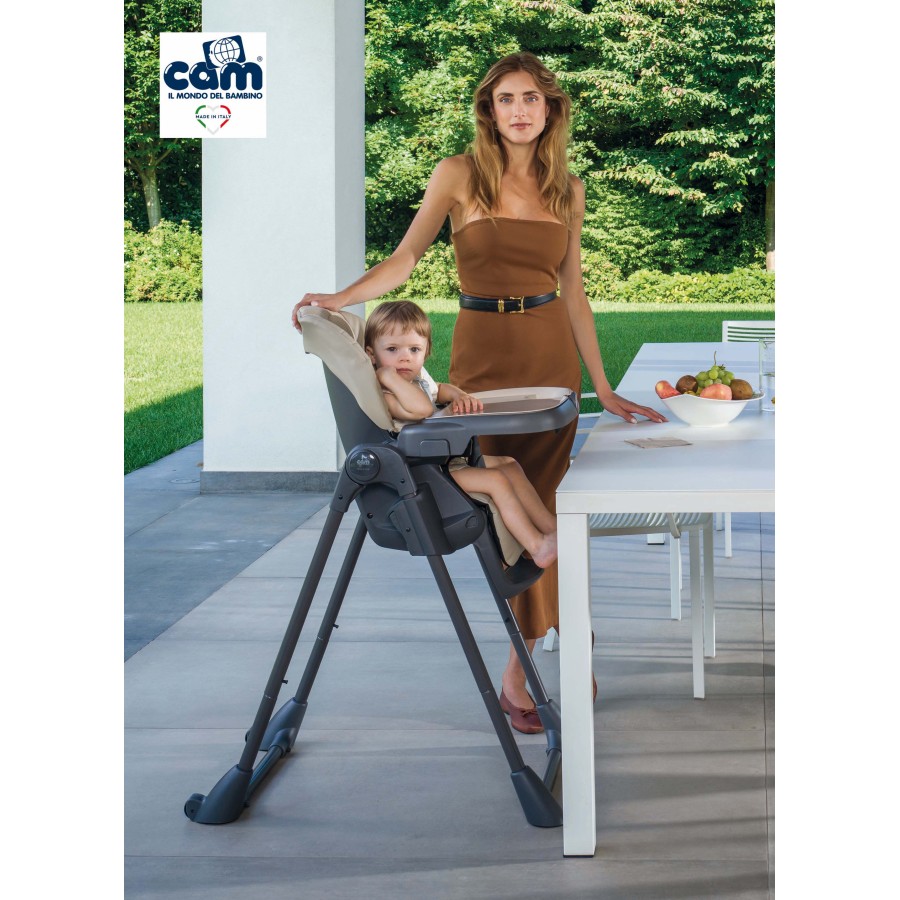 CAM Pappananna Icon AIR Ρυθμιζόμενο Καρεκλάκι Φαγητού & Ρηλάξ 2 σε 1 με 3D Πλέξη Γκρι Col.266