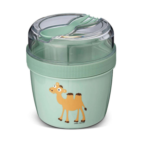 Παιδικό Φαγητοδοχείο με Δίσκο Ψύξης Carl Oscar N’ice Cup L 450ml Καμήλα Πράσινο