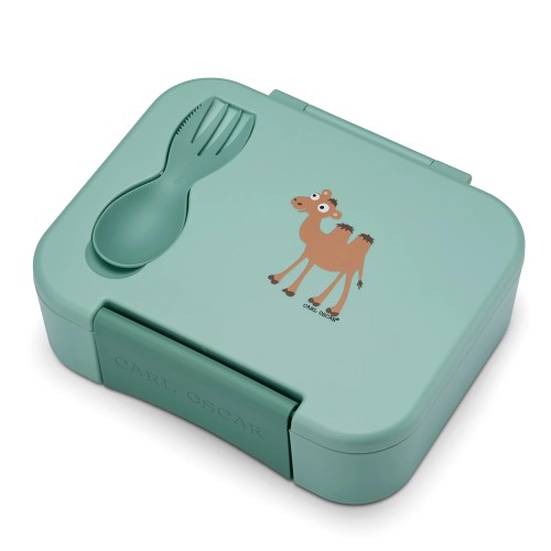Carl Oscar Παιδικό Φαγητοδοχείο με Χωρίσματα BentoBOX Καμήλα Πράσινο