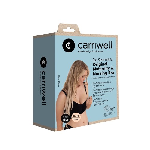 Carriwell 2 Pack Σουτιέν Θηλασμού Χωρίς Ραφές Μαύρο/Μπεζ Σετ 2μτχ.