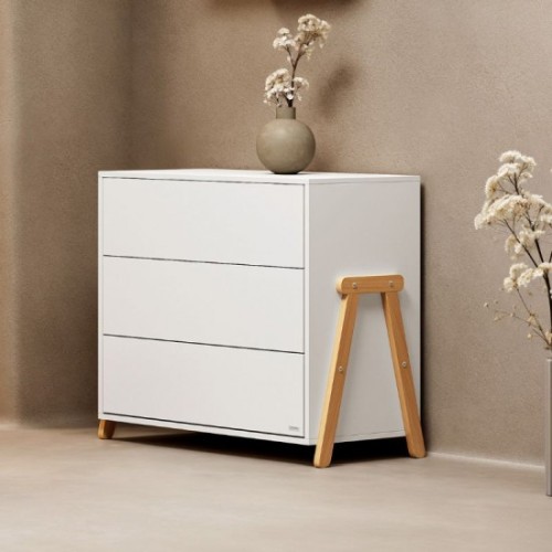 Casababy Palmer White Βρεφική Συρταριέρα Με 3 Συρτάρια 95x80x96εκ.