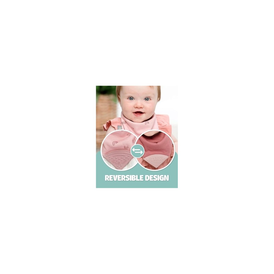 Σετ 2 Σαλιάρες Μπαντάνες Cheeky Chompers Dribble Bib Leopard & Rainbow