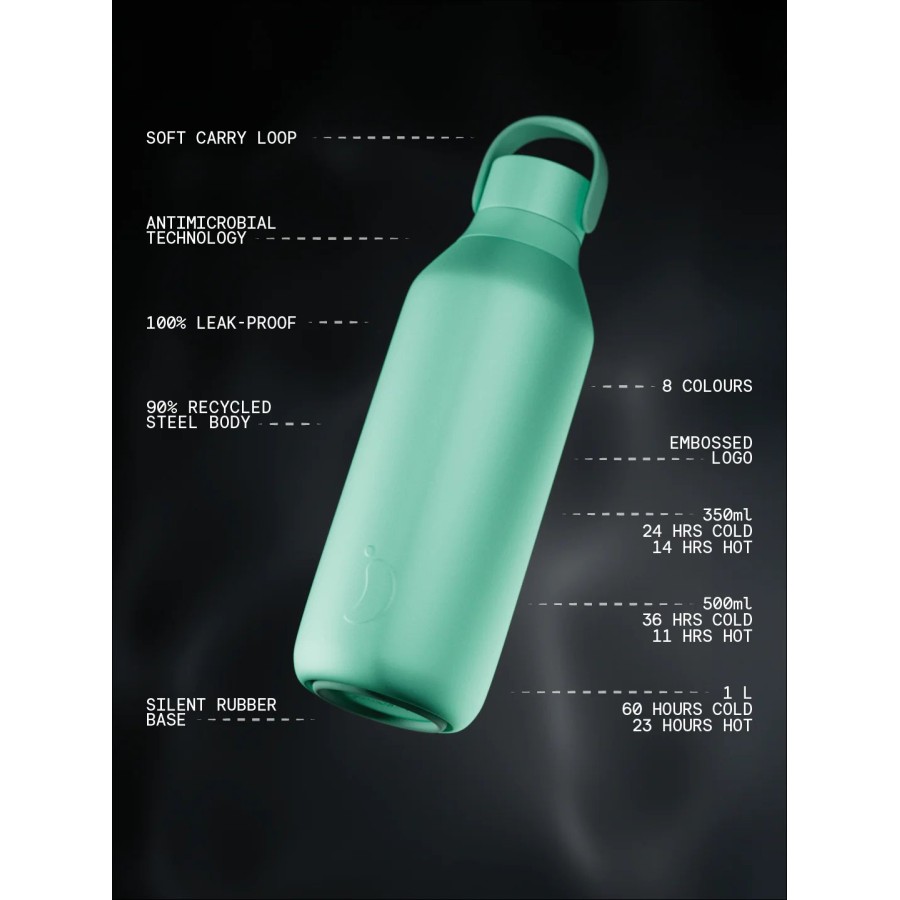 Chilly's Ανοξείδωτο Μπουκάλι Θερμός Series 3 Opal Green 1000ml