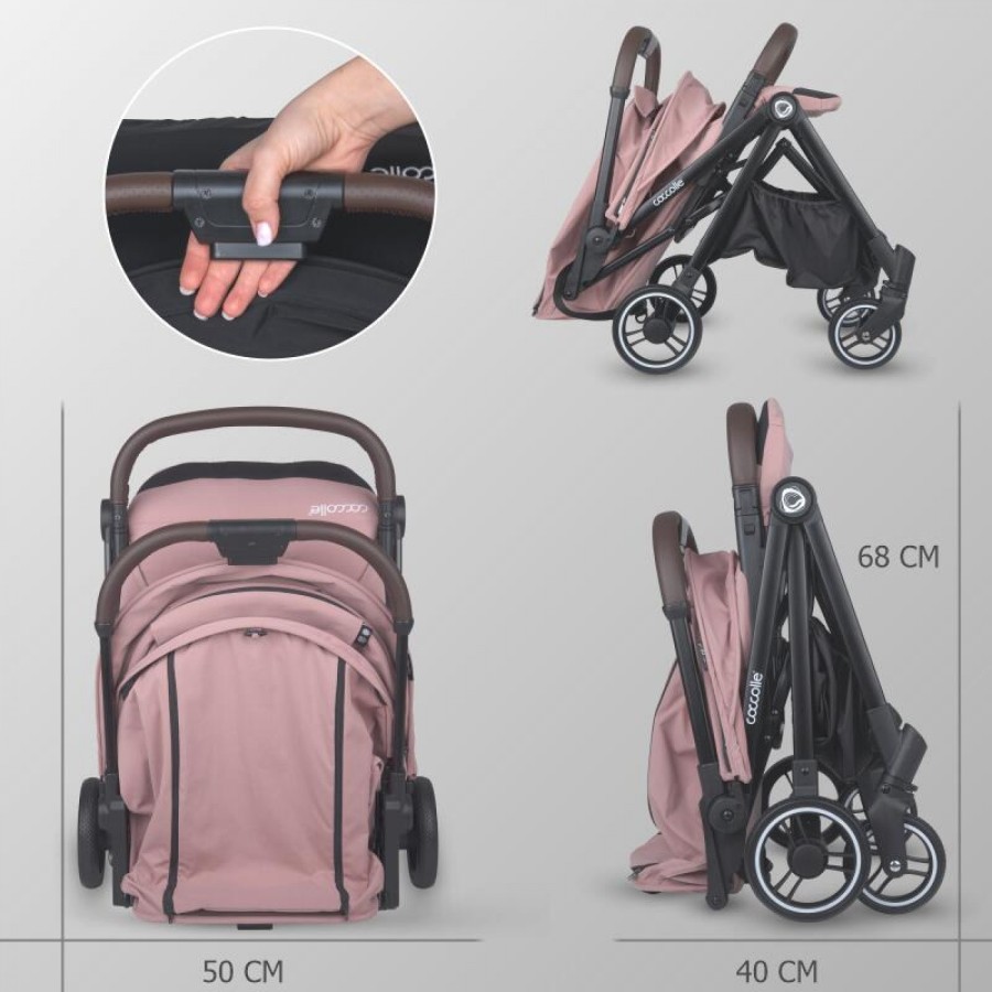 Αυτόματο Αναδιπλούμενο Καρότσι Sport Stroller Coccolle Smart Baby Melia Blush Rose