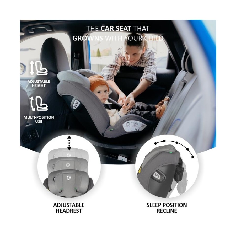 Coccolle Smart Baby Κάθισμα Αυτοκινήτου i-Size, isofix 40-150cm 360° Nyota Diamond Black 0-36kg