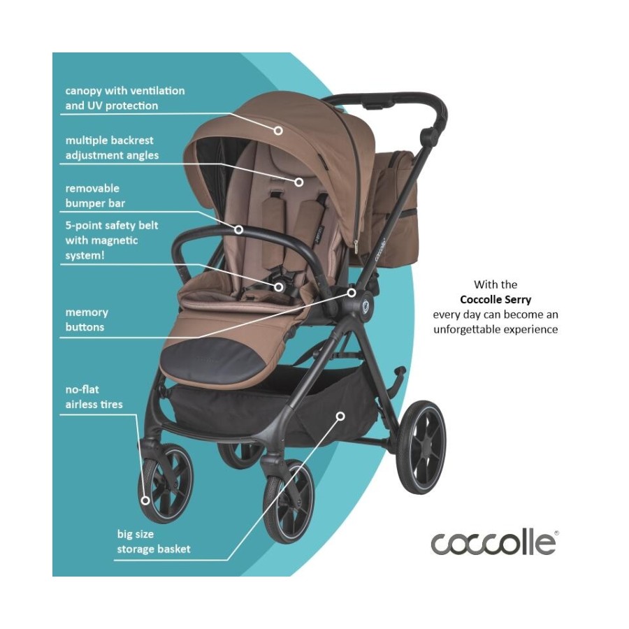 Coccolle Smart Baby Πολυκαρότσι 2 Σε 1 Serry Light Taupe