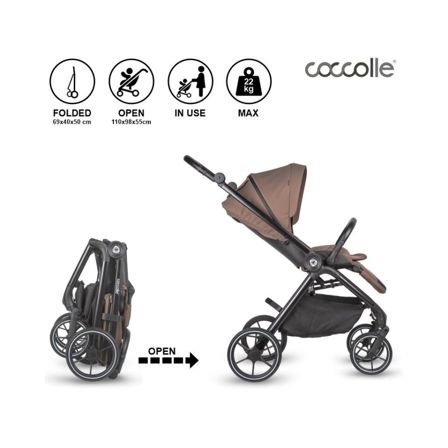 Coccolle Smart Baby Πολυκαρότσι 2 Σε 1 Serry Light Taupe