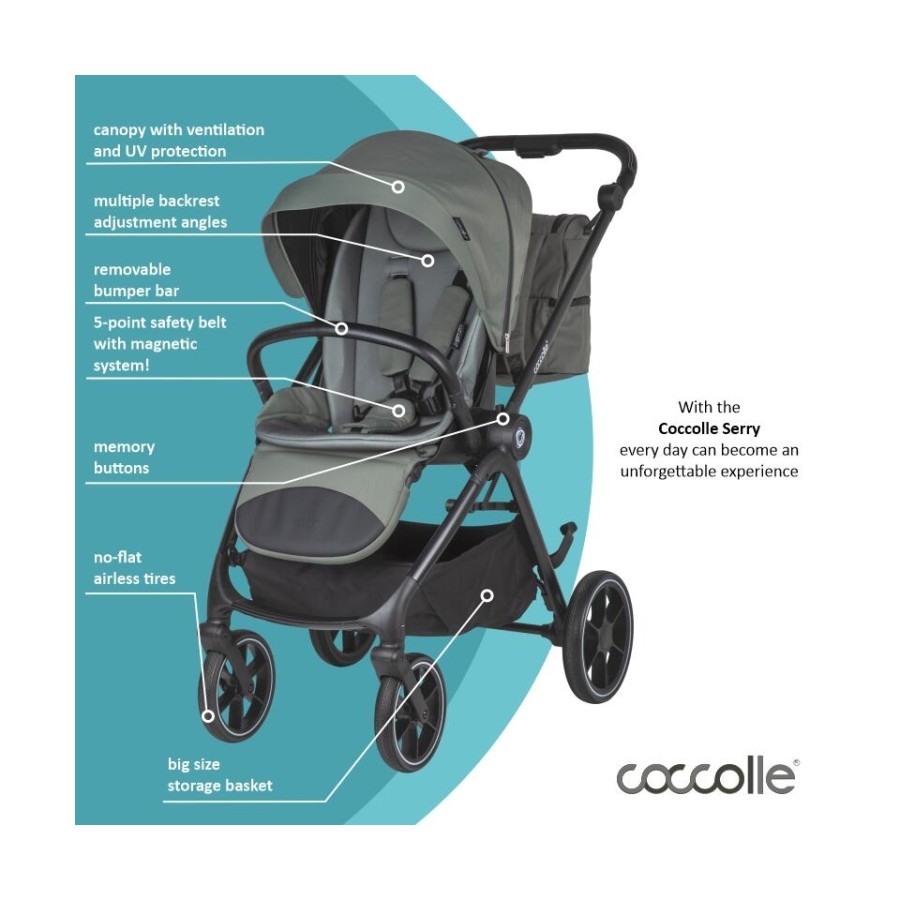 Coccolle Smart Baby Πολυκαρότσι 2 Σε 1 Serry Moss Green