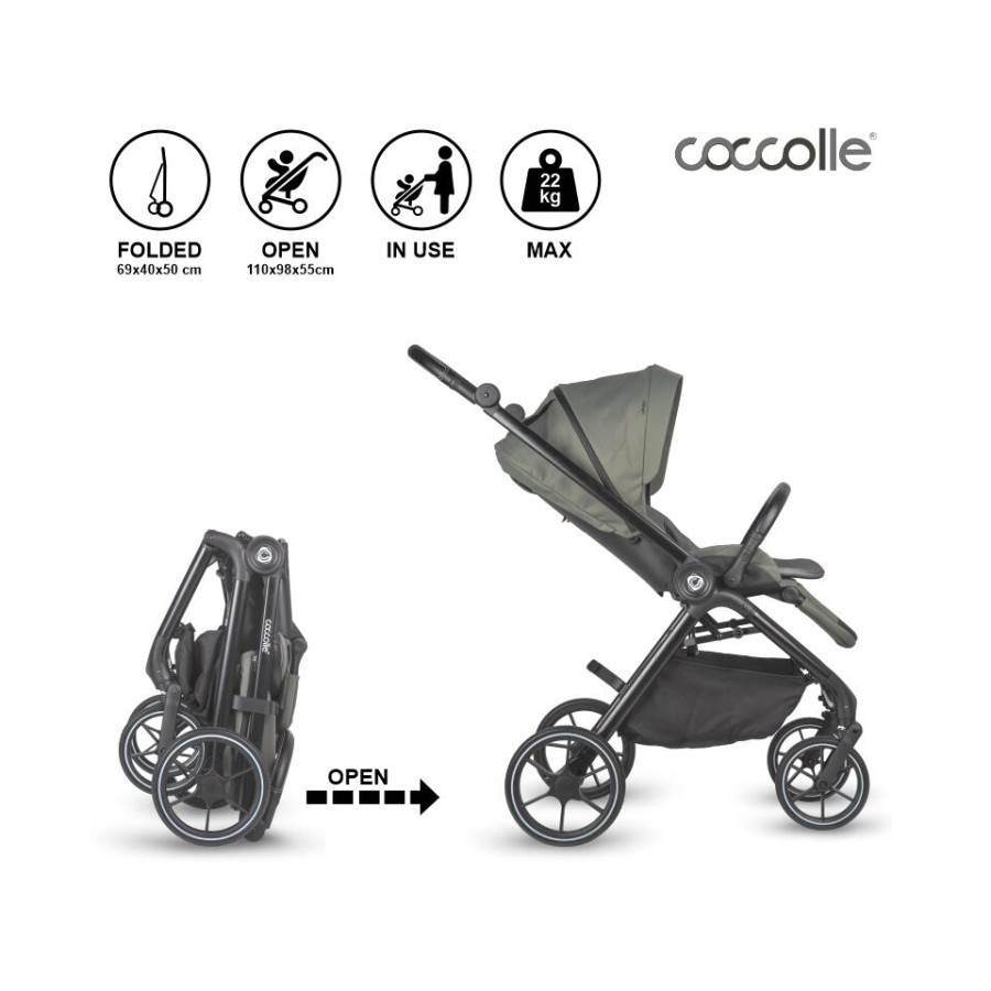 Coccolle Smart Baby Πολυκαρότσι 2 Σε 1 Serry Moss Green