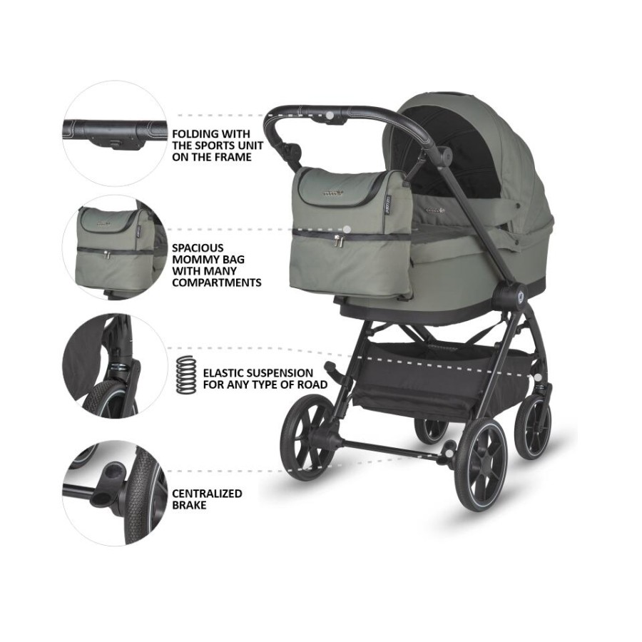 Coccolle Smart Baby Πολυκαρότσι 2 Σε 1 Serry Moss Green